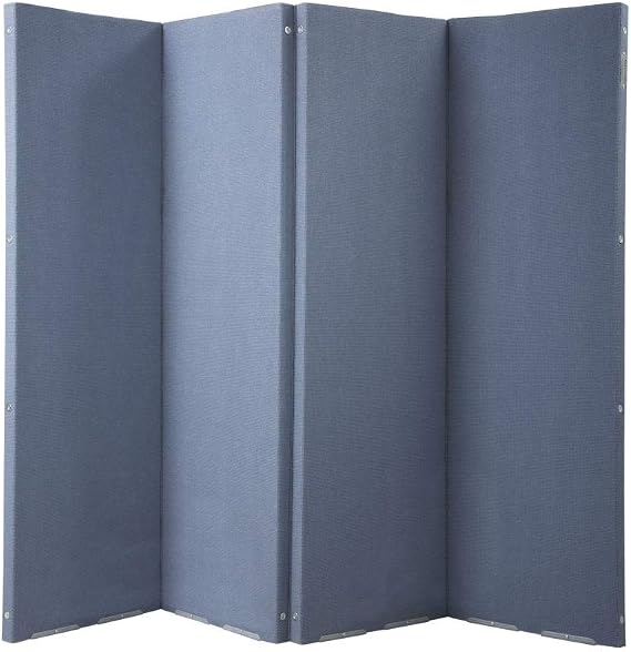 Versare VersaFold Acoustical Room Divider - Folding Partition Panel Sound Reducing Screen | Office Divider | Blue 8 x 6.6