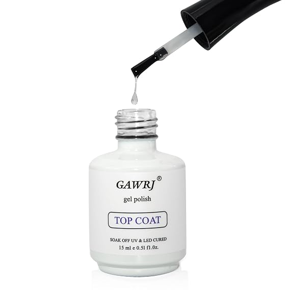 Gel Top Coat No Wipe 15ml - Ultra Glossy Top Coat Gel Nail Polish, Soak Off UV LED Curing, Long Lasting Shine for DIY Nail Art