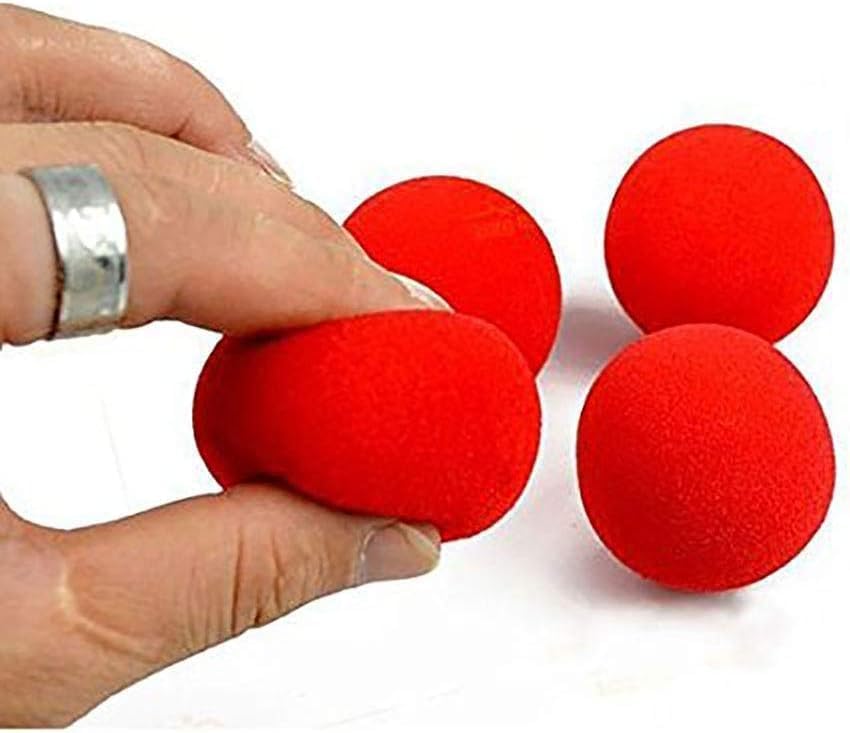 10 Pcs Red Magic Soft Red Sponge Ball Close-Up Classical Street Comedy Small Magical Ball Trick Props Magic Kits Accessories 1.77 inch