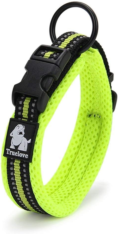 True Love köpek eğitimi tasması TLC5011 reflektörlü köpek tasması (XL, neon sarısı)