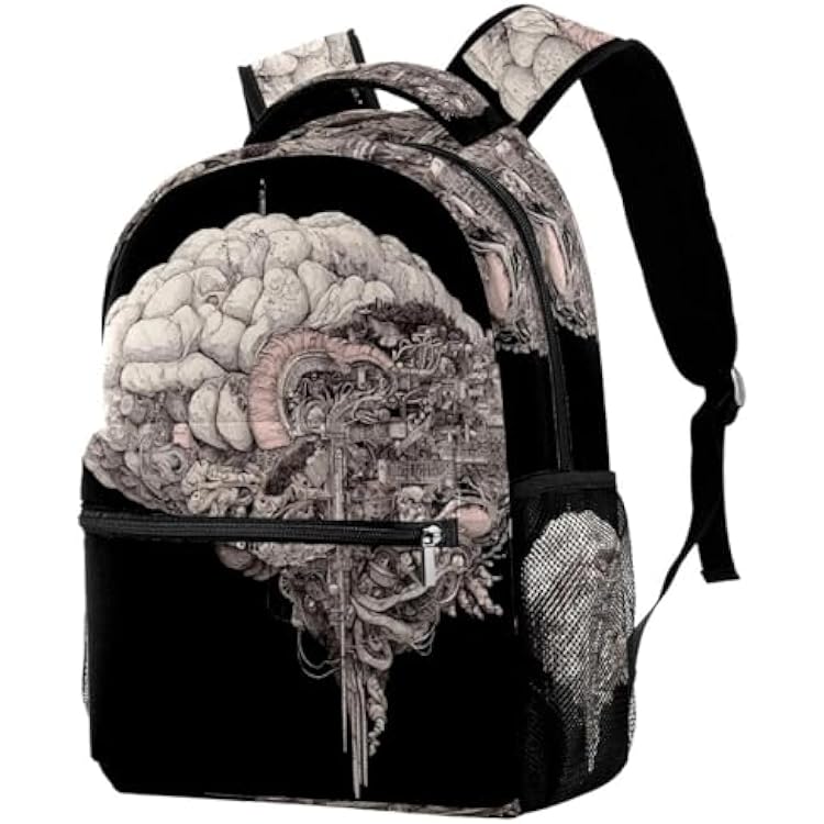 Casual School Backpack Brain 1 Bookbag High Capacity & Adjustable Strap