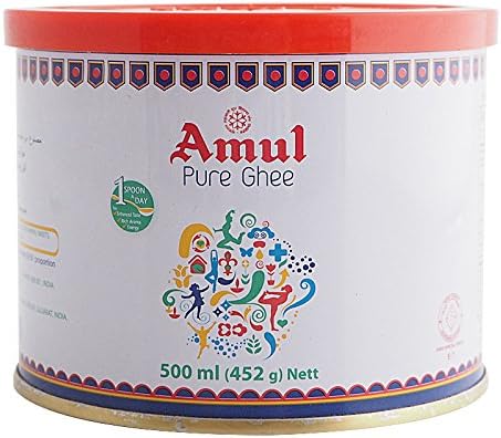 Amur Pure Ghee Butter Oil 16.9 oz 500 ml Amul Pure Ghee Oil 1 Bottle