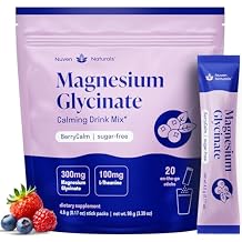 Magnesium Glycinate Powder + L-Theanine | 300 mg High Absorption Chelated Magnesium Powder for Sleep - Mixed Berry Flavor, No Sugar, Support Restful Sleep & Relaxation