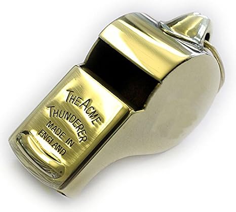 ACME Thunderer (Referee's) Whistle (58) with Square Mouthpiece - Polished Brass