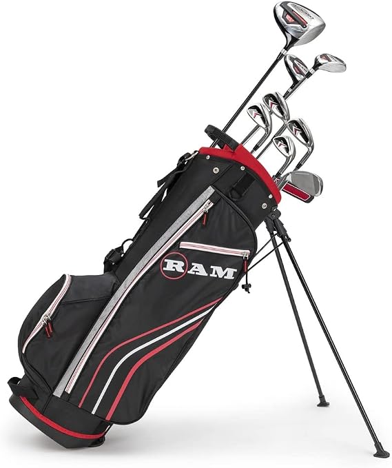 RAM Golf Accubar Golf Clubs Set - Graphite Shafted Woods and Stainless Steel Irons - Lefty