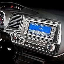 Compatible with Honda Civic 8 Gen 2006-2011 Auto Parts Carbon Fiber Center Navigation Panel Air Vent Panel Trim Sticker Automotive Interior Accessories