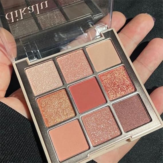 9 Colors Glitter Eyeshadow Makeup Palette, Eye Shadow Powder,Matte High Pigmented Colorful,Creamy Texture, Long LastingEyeshadow Powder Cosmetics,Natural Waterproof (11#)