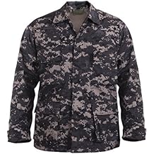 Rothco BDU Uniform Shirt Long Sleeve Tactical Cargo Overshirt Utility Shacket for Men