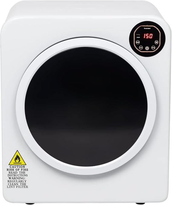 Winado Portable Laundry Dryer, 3.22 cu ft Compact Laundry Dryer, 13.2LB Front Load Stainless Steel Clothes Dryers W/Exhaust Pipe, LCD Control Panel & Cycle Status Light, for Apartment, RV, Home, Dorm
