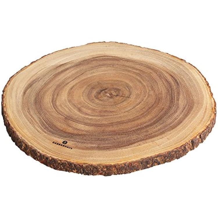 Zassenhaus Round Wooden Cutting Board 18 Inch - Large Charcuterie Serving Platter - Wooden Board for Cake, Cheese & More