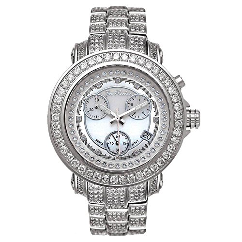 JRO8 Rio Diamond Watch44; White Dial with Silver Paved Band
