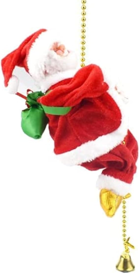 Climbing Santa Claus on Rope Christmas Ornament Xmas Decoration Climb Toy