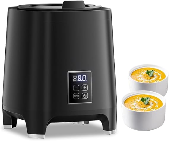Commercial Soup Warmer,10.5 Quart Electric Large Soup Kettle Stainless Steel Insert Pot Keep Warm for Soup, Gravies, Stews,Cheese (Black)