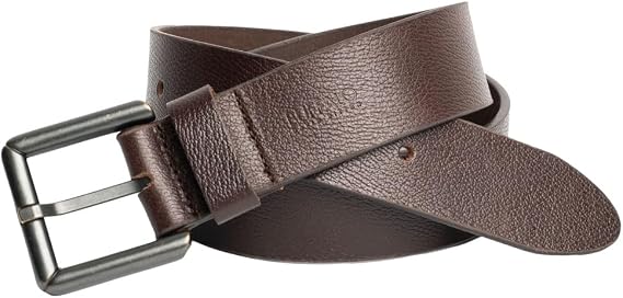 Buffalo David Bitton Mens Belt | Black Belt/Dark Brown Belt | 100% Genuine Leather Belt | Casual Mens Belts for Jeans
