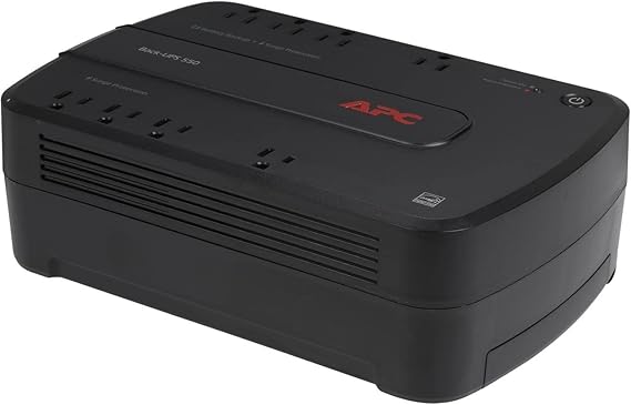 APC Back-UPS 550VA / 330W Battery Backup & Surge Protector, 8 Outlets, RJ45 Ethernet Protection, BE550G Uninterruptible Power Supply for Computers, Wireless Routers, and Home Office Electronics