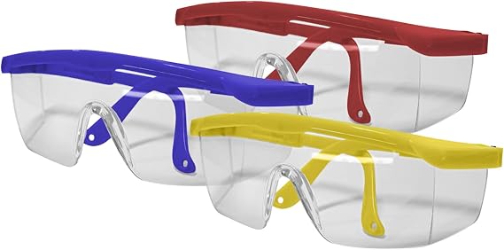 Safety Glasses With Shield Frame Eyewear, Personal Protective Equipment - For Home Project, Dental, Lab Work, Outdoor Use (Assorted)