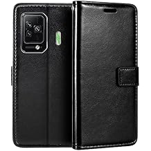 PU Leather Phone Wallet Case Compatible with Xiaomi Black Shark 5 Pro, Magnetic Flip Cover with Card Slots, Full Protection and Stand Function (Black)