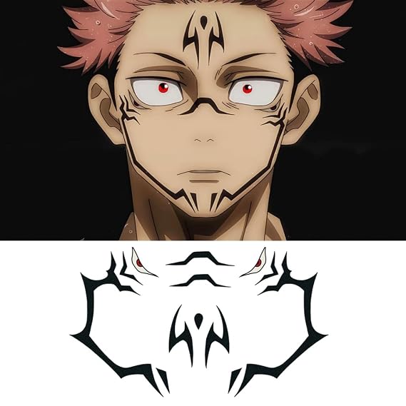 Anime Face Temporary Tattoo Set/Anime Cosplay Demon Costume