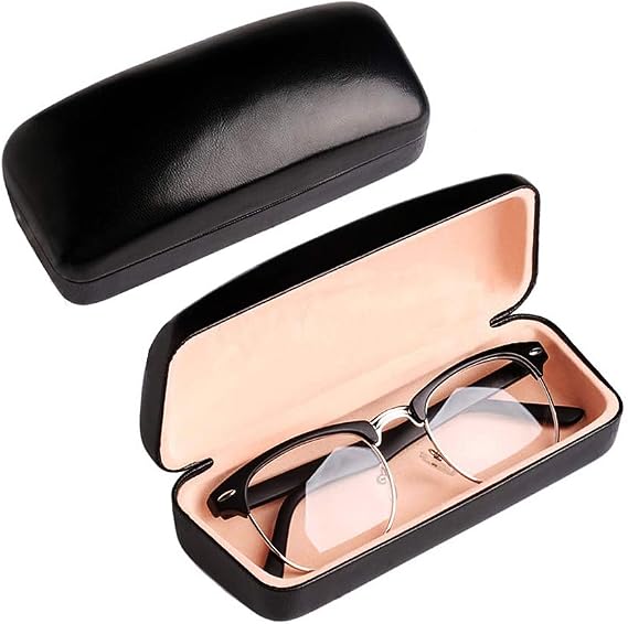 Large Eyeglass Case Hard Leather Sunglasses Portable Protective Case Box for Glasses Storage