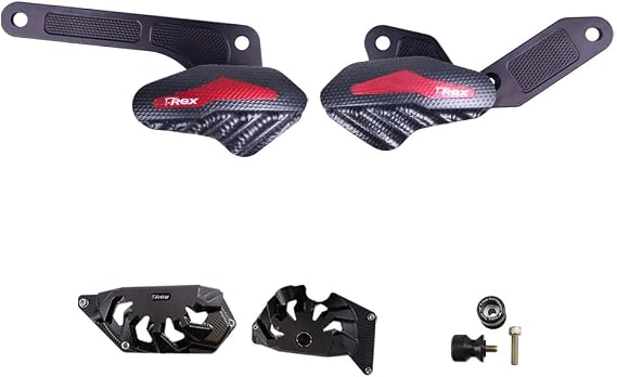 T-Rex Racing No Cut Frame Sliders Case Covers Spools Compatible with Kawasaki 2018-2023 Ninja 400 - Red