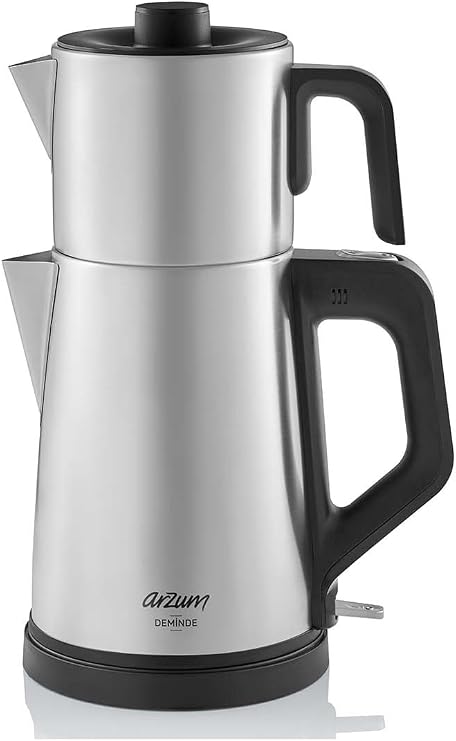 Arzum AR3129 Deminde Çay Makinesi 1800W, 1 L Demlik Kapasitesi, Inox