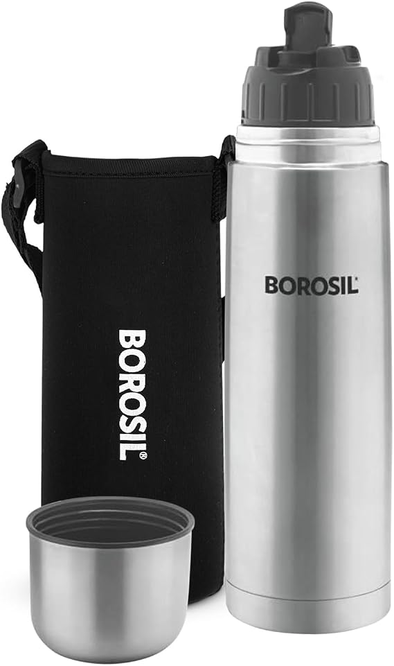 Insulated Water Bottle 34 Oz, Double Walled Insulated Vacuum Flask With Carry-On Sleeve, Leak Proof, BPA Free Stainless Steel Water Bottles, Keep 24H Hot & Cold, Sweat Free & Suitable for Any Beverage
