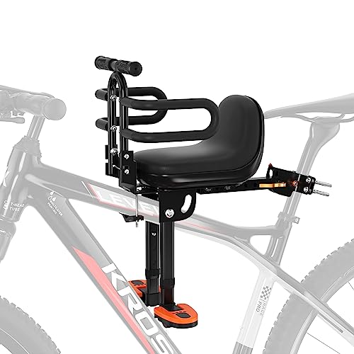 XIEEIX Kids Bike Seat with Handlebar Attachment, Detachable Front Mounted Child Bicycle Seats with Foot Pedals for Children 2~5 Years, Compatible with All Adult Mountain Bikes