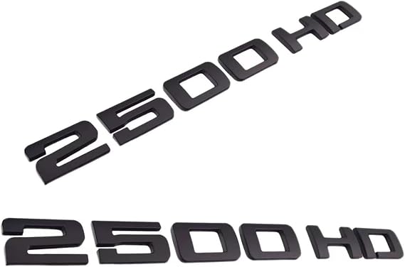 2500HD Letter Nameplate Emblems 2500 HD Badge Replacement for Silverado Sierra (Black)