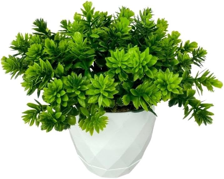 Yapay Çiçek Beyaz Saksıda Lotus Dekoratif Masa Çiçeği 15cm