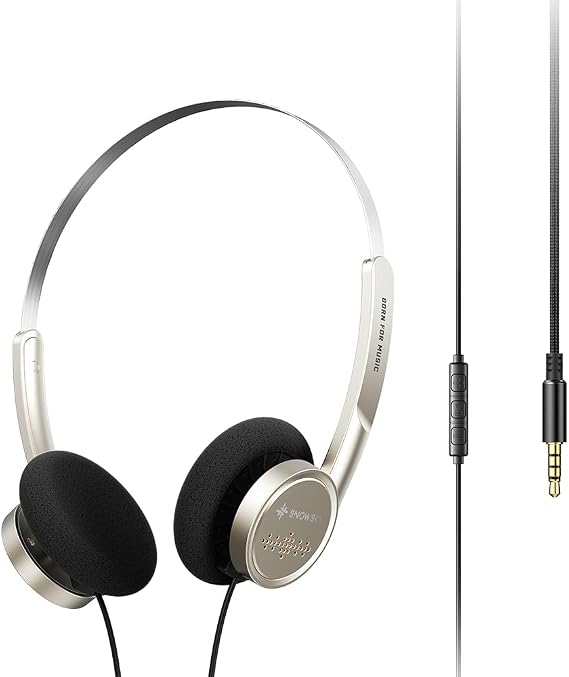 FiiO Snowsky Wind 3.5mm ON-Ear Headphones for Recording Gaming with Microphone, 40mm Diaphragms Driver,HiFi Sound (Gold)