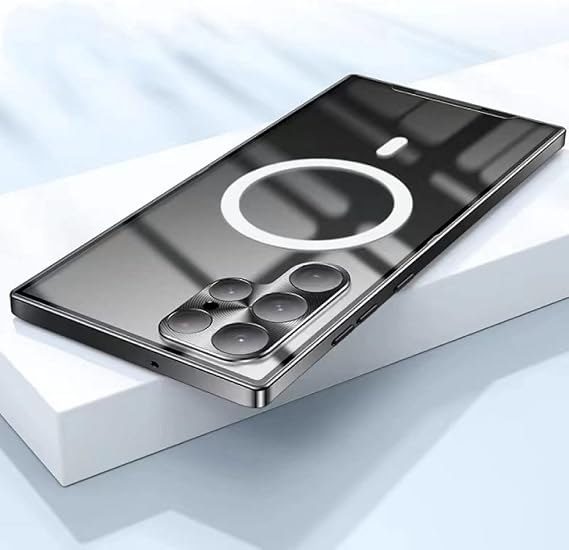Magnetic Case for Samsung S23 S22Ultra Note 20Ultra S21FE S20FE Metal Aluminum Alloy Frosted Ultra Thin Case,Black,for Samsung S22 Plus