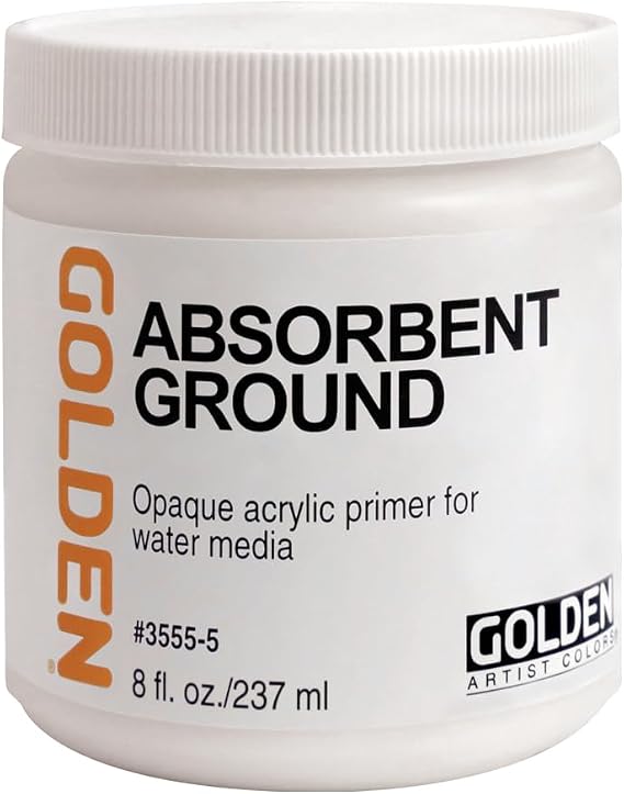 Absorbent Ground by GOLDEN, 8 fl. oz. Jar, Professional Acrylic Ground, Semi-Opaque