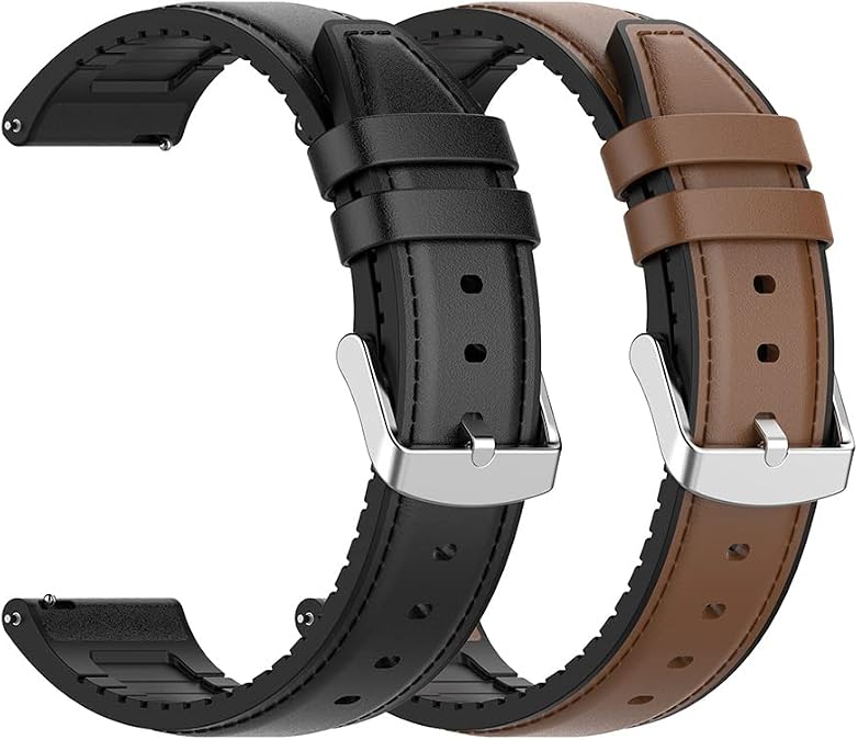 FitTurn Watch Bands Compatible for MorePro F12/FT26 Replacement Wristbands Accessories, Silicone Leather Bracelet Quick Release Strap Bands for MorePro Smartwatch