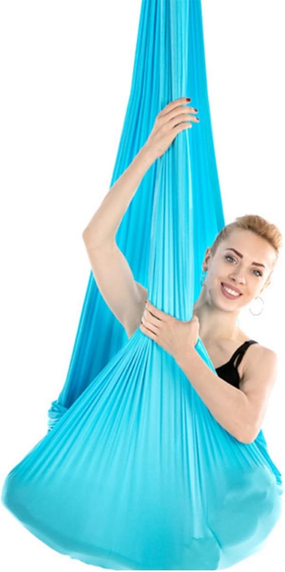 2.8x1m 9.2x3.3 ft Durable Elastic Aerial Yoga Hammock Swing, Fitness Training Accessory, Medium Yoga Swing and Hammock Kit for Yoga Inversion, Flexibility, and Core Strength