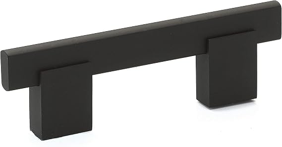 Richelieu | Madison 3-inch (76 mm) Matte Black Rectangular Cabinet Bar Pull