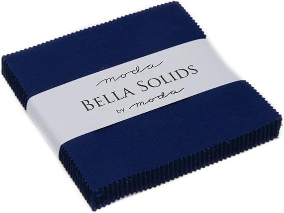 Bella Solids Royal Blue Moda Charm Pack | 5-inch Precut Fabric Squares, 42 pieces