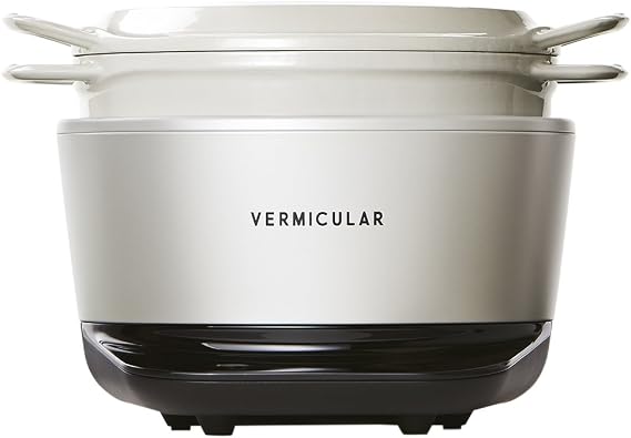 Vermicula RP23A-WH Rice Pot, 5 Servings, Rice Cooker, Sea Salt White, Includes Exclusive Recipe Book