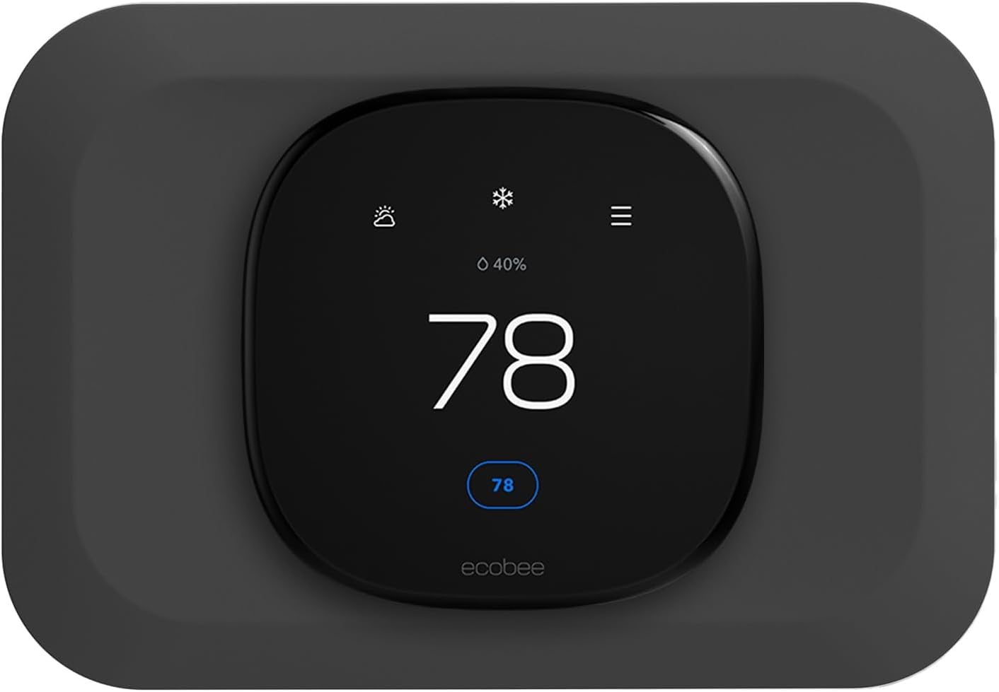 ウォールプレートカバー 2022 Ecobee Smart Thermostat Premium & 2022 Ecobee Smart Thermostat Enhanced、プログラム可能なWiFiサーモスタットアクセサリー、ブラック