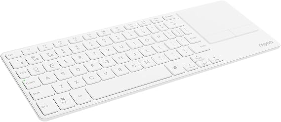 Rapoo Portable Wireless Keyboard with Touchpad, Multi-Device HTPC Keyboard for PC-Connected TV/Tablet/Steam Deck/Gaming Console/Raspberry Pi/Mini PC - Support Touch Gestures for Windows & Mac
