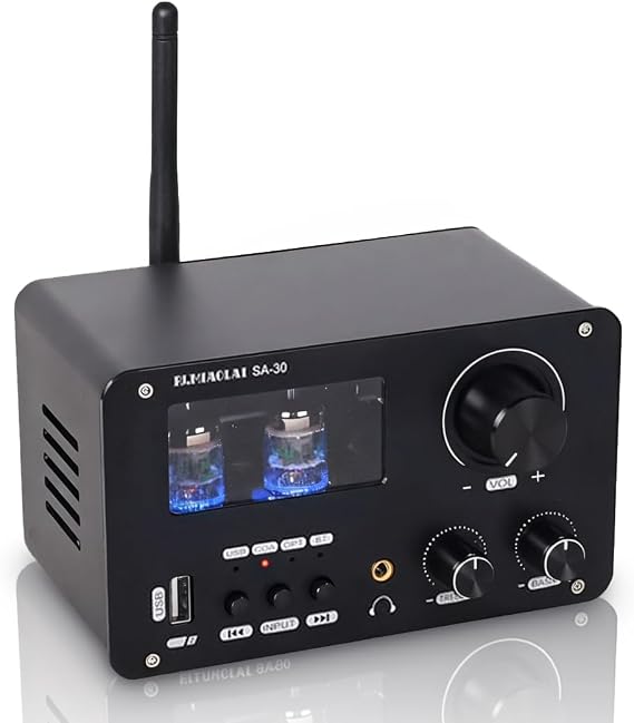 SA-30 Vacuum Tube GE5654W Bluetooth Audio Receiver XLR Hi-Fi DAC Support Optical/Coaxial/USB/Headphone Output