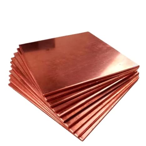 T2 Copper Plate Copper Metal Plate Red Copper Sheet Pure Copper DIY Copper Sheet Thickness 0.5mm 0. 6MM 0. 8MM 1MM 1. 2MM 1.5mm 2MM 2.5mm 3mm-5mm (0.5mm * 50mm * 50mm(4 Pieces))