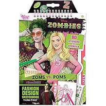 Make It Real Disney Zombies Fashion Design Sketchbook for Girls - Create Outfits for Addison & Bree with Stickers, Stencils, Design Guide - Creative Gift for Kids Ages 6+, Develops Real-World Skills