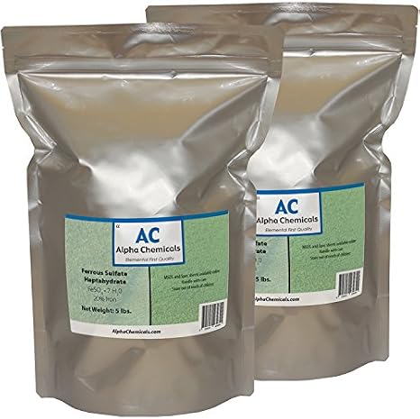 Ferrous Sulfate Heptahydrate - FeSO4*7H2O - 20% Iron - Very Soluble - 10 Pounds