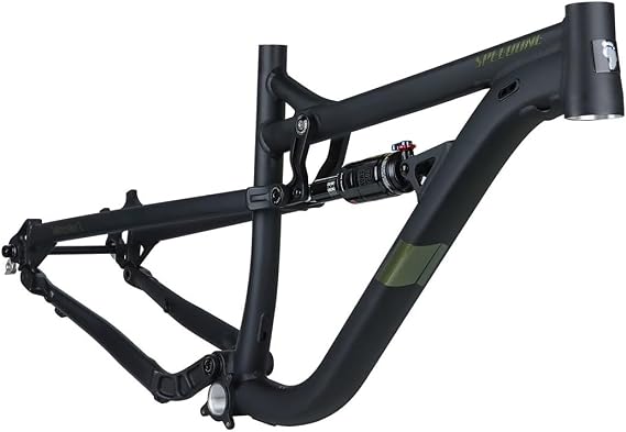 Full Suspension Mountain Bike Frame 27.5er 29er Aluminium Alloy Disc Brake Bike Frame 16" DH/AM Softtail Frame 12 * 148mm Thru Axle Boost Frame with Shock Absorber(Black,16")
