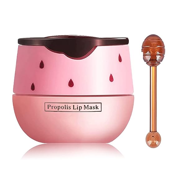 Strawberry Lip Balm Honey Pot, Strawberry Lip Mask Propolis Moisturizing