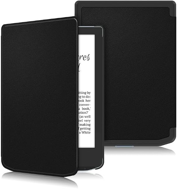 Kepuch Custer Case Compatible for Pocketbook Verse Pro PB629 PB634,Ultra-Thin PU-Leather Hard Shell Cover - Black