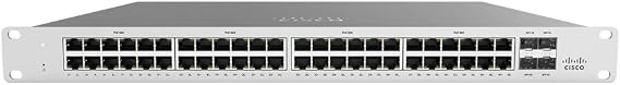 CISCO DESIGNED Meraki Cloud Managed MS120-48FP 740W PoE Switch - 48x 1GbE Ports, 4 x 1GbE SFP Uplink, 104 Gbps Switching Capacity (MS120-48FP-HW)