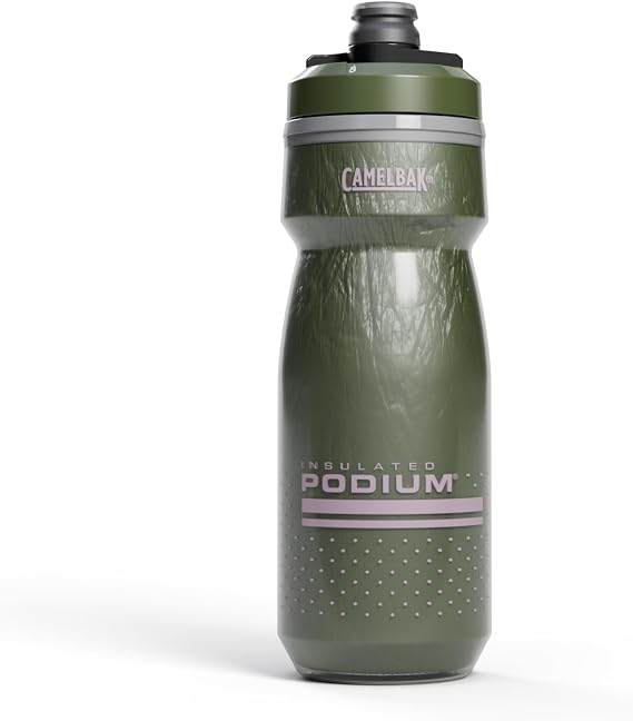 CamelBak Podium Chill Insulated 21oz Bike Water Bottle - Easy Squeeze Bottle - Fits Most Bike Cages, Deep Fern