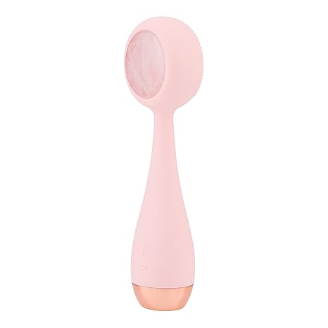 Clean Pro - Electric Facial Cleansing Brush, Smart Facial Device with Silicone Brush & Heated Anti-Aging Aluminum, Gemstone, Precious Metal Massager