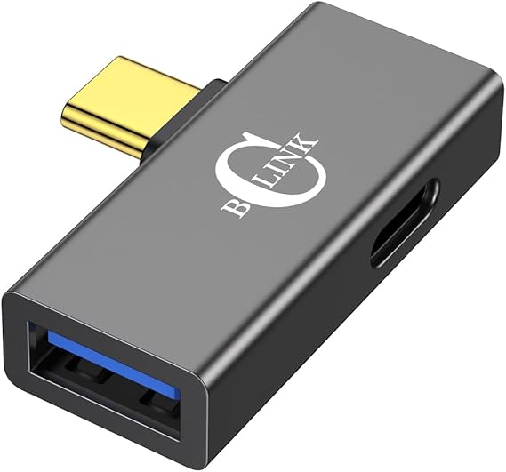 BCLINK 2-in-1 USB C to USB 3.1 Adapter with 100W Charging Port, Thunderbolt 4/3 OTG Converter for Meta Quest 2, iPhone 15, MacBook, iMac, iPad and More - Space Gray